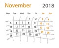 2018 funny original November creative calendar