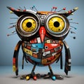 Funny Owl 3d Abstract Sculpture Inspired By Basquiat, Picasso, Miro, And More