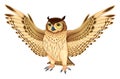 Funny owl with opened wings