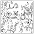 Funny Owls kids Coloring Page