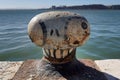 Funny painted sea bollards near Lisbon /Portugal