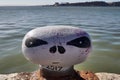 Funny painted sea bollards near Lisbon /Portugal