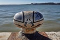 Funny painted sea bollards near Lisbon /Portugal