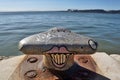 Funny painted sea bollards near Lisbon /Portugal