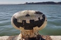 Funny painted sea bollards near Lisbon /Portugal