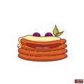 Funny pancake breakfast character