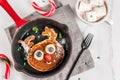 Funny pancakes for Christmas Royalty Free Stock Photo