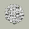 Funny panda family, frame for your design