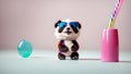 bear panda sunglasses background lovely animal creative design fashionable