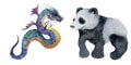 Funny paper animals, origami panda dragon animal