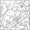 Funny parasaurolophus, coloring book