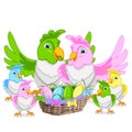 Funny parrots with bright feathers Royalty Free Stock Photo