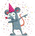 Funny Party Mouse Dabbing Vector Cartoon Royalty Free Stock Photo