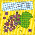 Funny patchwork with grapes and buttons