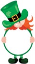 Funny Patricks Day gnome with circle blank sign