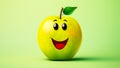 Funny pear with smiling face. AI generated Royalty Free Stock Photo