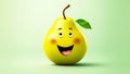 Funny pear with smiling face. AI generated Royalty Free Stock Photo