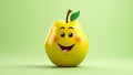Funny pear with smiling face. AI generated Royalty Free Stock Photo
