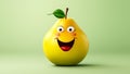 Funny pear with smiling face. AI generated Royalty Free Stock Photo