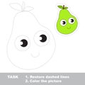 Funny pear to be traced. Vector trace game.