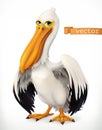 Funny pelican. 3d vector icon Royalty Free Stock Photo