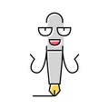 funny pen character color icon vector illustration