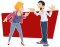 Angry Couple Arguing. Funny people