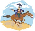 Wild west world. Cowboy on horse. Funny people Royalty Free Stock Photo