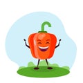 Funny pepper character. Vector illustration in cartoon style for children.