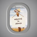 Giraffe Welcome To Africa From Airplane Window