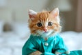 Funny Photo Of A Kitten Playing Doctor, Perfect For Vet Or Medical Themes