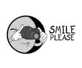 Funny photographer illustration and smile please message Royalty Free Stock Photo