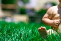 Funny picture of baby feet. Royalty Free Stock Photo