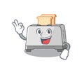 A funny picture of bread toaster making an Okay gesture