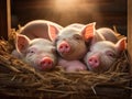 Ai Generated illustration Wildlife Concept of Funny pig Royalty Free Stock Photo