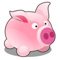 Funny pig toy isolated on white background. Vector cartoon close-up illustration. Royalty Free Stock Photo