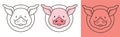 Funny piggy vector color illustration