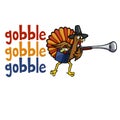 funny pilgrim thanksgiving turkey gobble