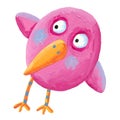 Funny pink bird Royalty Free Stock Photo