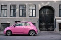 Funny pink car