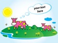 Funny Pink cow Vector