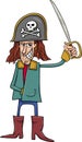 Funny pirate cartoon illustration Royalty Free Stock Photo