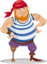 Funny pirate cartoon illustration