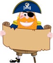 Funny Pirate Looking at Treasure Map