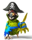 Pirate parrot cartoon Royalty Free Stock Photo