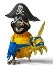 Pirate parrot cartoon Royalty Free Stock Photo