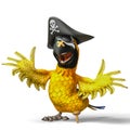 Pirate parrot cartoon Royalty Free Stock Photo