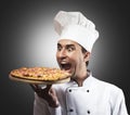 Funny pizza chef Royalty Free Stock Photo