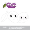 Funny plum to be traced. Vector trace game.