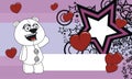 Funny plush polar bear cartoon valentine background